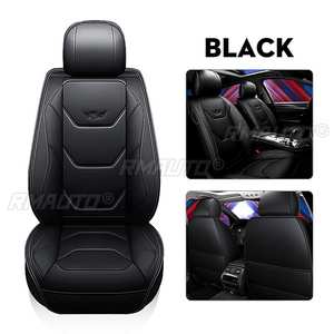 Housses de siège de voiture universelles 5 places, housses de siège de protection pour automobiles, ensemble complet en cuir PU de luxe, avant + arrière, pour SUV, camion, coussin - Product Image 6