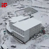 Maison préfabriquée modulaire à 4 étages, appartement en kit, dortoir, maison préfabriquée en conteneur avec fonctionnalité résistante à la neige