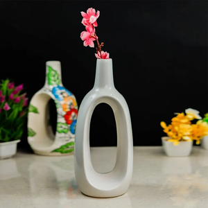 Vase à fleurs en céramique, support floral décoratif pour table, pour la maison, le bureau, le salon, décoration intérieure, pots et jardinières - Product Image 1