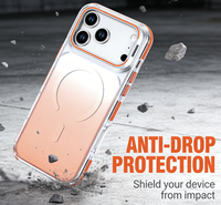 Funda Magnética para iPhone 17 Pro Max con Soporte para Lentes, Degradado Colorido Iridiscente, Transparente, Antigolpes, Protectora
