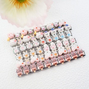 Italian Style New Modular Chain <b>Bracelet</b> Series <b>Cute</b> Rabbit Styling Personalized Assembly Stainless Steel with Gold Plating - Product Image 4