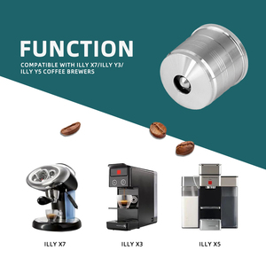 3 Dosettes 1Tamper Set Capsule de café réutilisable Dosettes de café en acier inoxydable compatibles avec les machines <span class=keywords><strong>Illy</strong></span> X7/<span class=keywords><strong>illy</strong></span> Y3/<span class=keywords><strong>illy</strong></span> Y5 - Product Image 4