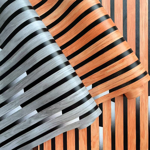 UDK <span class=keywords><strong>Papier</strong></span> <span class=keywords><strong>peint</strong></span> de luxe en bois brillant 45cm de large <span class=keywords><strong>rayures</strong></span> verticales avec taches dorées pour les murs de la salle à manger. - Product Image 2