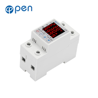 Relais de protection contre les surtensions et les sous-tensions miniature 220V 3 affichages 35mm DIN Rail, étanche et réglable, avec compteur de puissance Kwh et protection contre les surintensités