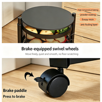 Accessoires de cuisine modernes, étagère rotative ronde en acier au carbone pour le rangement des fruits et légumes, type sol