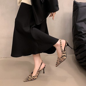 รองเท้าส้นสูงแบบสวมเปิดส้น ปลายแหลม ลายม้าลาย หนังกลับเทียม แฟชั่นอินเทรนด์ ฤดูใบไม้ผลิ ฤดูร้อน - Product Image 2