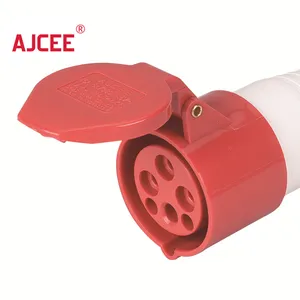 AJCEE ip44 4pin सीई सीबी के साथ 32amp 380v निविड़ अंधकार औद्योगिक कनेक्टर सॉकेट