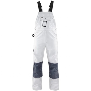 Wholesale Price Heavyweight Mens Work Bib <strong>Overalls</strong> 100% Cotton Twill White <strong>Painter</strong> Pants Multi Pockets Cargo Pants for Men - Product Image 1