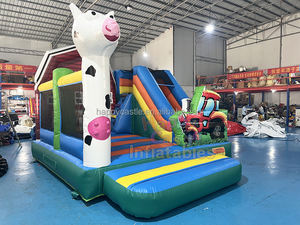 Vente en gros de château de saut de fête <span class=keywords><strong>Maison</strong></span> de rebond de vache pour enfants avec toboggan - Product Image 3