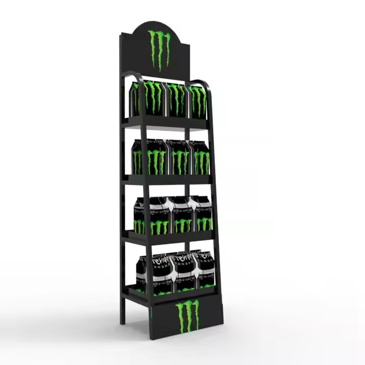 耐久性に優れたモンスターエナジードリンクディスプレイスタンドで