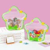Sac d'emballage à fond carré en forme d'étoile Transparent mignon pour sac en plastique de cadeau d'anniversaire de biscuit de bonbons