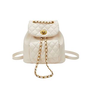 New Vintage Bohemian Phong Cách Đơn Giản Dressy Ba Lô Hình thoi Thêu Preppy Zip Đóng Cửa Polyester Chuỗi Chống Trộm Cho Phụ Nữ - Product Image 6