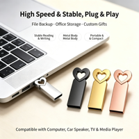 Clé USB personnalisée avec logo, prix réduit, en forme de cœur, 2 Go, 4 Go, 8 Go, 64 Go, haute vitesse, clé USB 2.0, clé USB 3.0, clé USB Flash