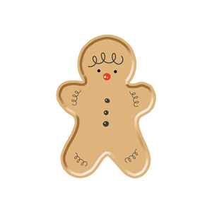 DAMAI - Juego de Vajilla Desechable de Papel para Postres con Forma de Hombre de Jengibre, Color Marrón y Rojo, para Fiestas Navideñas - Product Image 3