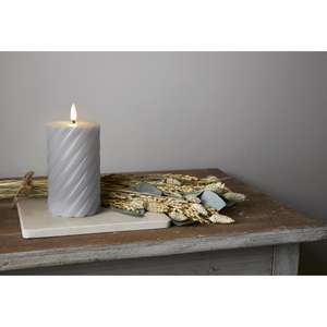 Star Trading LED-Echtwachs-Kerze Flamme Swirl 15x7,5cm grau - Product Image 3