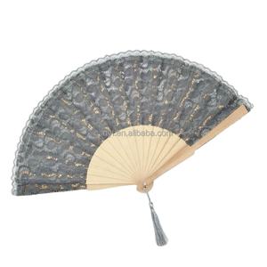 Abanicos Plegables de Tela con Encaje Colorido para Damas, Abanico de Mano Estilo Victoriano Español para Regalo de Boda, Recuerdo de Fiesta, Adorno para Baile - Product Image 1