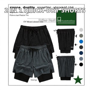 Pantalones Cortos Deportivos para Hombre, Cintura Elástica, Secado Rápido, Doble Capa, Transpirables, Ecológicos - Product Image 2