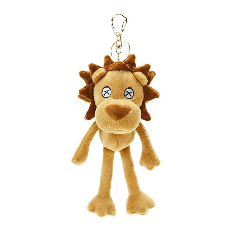 New Embroidered Moustache Lion Hanging Ornaments Boutique Lovely Key Chain Car Ornaments Plush Bags Doll Pendant