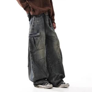 Pantalones Vaqueros de Trabajo Estilo Americano 2025, Retro Vintage, Lavados, de Marca Moderna para Hombre, Holgados, de Pierna Ancha y Curva - Product Image 2