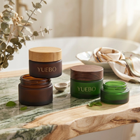 10g 15g 20g 30g 50g bouteilles cosmétiques en verre vert clair givré personnalisées 50ML 100ML bouteille cosmétique en verre dépoli de luxe vert