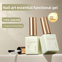 Gel de base professionnel 15 ml pour usage en salon, gel de renforcement, gel de finition mat et trempé, vernis gel