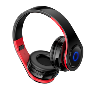 KSC-728 Red And Black <b>Bluetooth</b> Over Ear Headphones With Sd <b>Card</b> Slot - Product Image 2