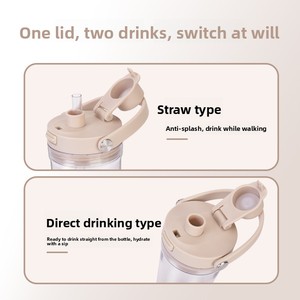 New Tritan Straw Tumbler Wide-Bore <strong>Boba</strong> Compatible Portable Handle Flip Straw Leak-Proof Plastic Drinkware for Daily <strong>Bubble</strong> - Product Image 3