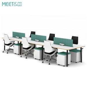 Customized Modular Office Furniture Modern Green Screen Partition 2-4 6-Seater Convertible & Extendable Workstation - Product Image 4