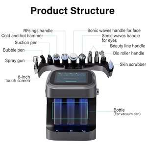 Máquina Facial de Oxígeno Water Snake con Analizador de Piel, Dispositivo Multifuncional de Cuidado Facial con Abrasión por Agua - Product Image 6