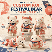 Mascotte en peluche Ours du Festival Koi, Jouet en peluche personnalisé, Animal en peluche, Fabricant OEM ODM, Fournisseur direct d'usine, Cadeau