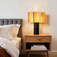 Lampe de table en marbre postmoderne, LED DC/AC réglable, lampe de chevet de luxe pour chambre à coucher, lampe d'ambiance zen rétro pour bureau, salon