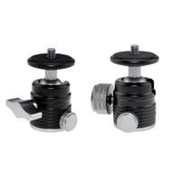 Accessoires de studio : Tête sphérique mini pivotante en alliage d'aluminium à rotation 360° pour trépied, monopode, anneau lumineux, avec trou de 1/4 pouce pour fixation caméra