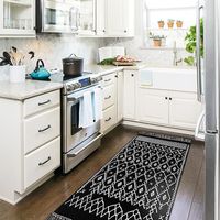 Tapis de cuisine vintage, tapis Boho crème à pompons pour chambre à coucher, tapis géométrique de ferme beige