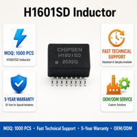 H1601SD SMT Inducteur de mode commun pour réseau Ethernet LAN 10/100 Base-T à 16 broches, filtre d'intégrité du signal et réduction du bruit EMI
