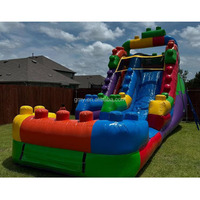 Toboggans aquatiques en bloc de haute qualité toboggan gonflable commercial avec souffleur d'air