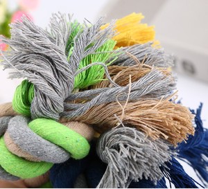 Groothandel Duurzaam Katoen Huisdier Kauwen Touw Speelgoed Voor Honden Tanden Reinigen Kleine Maat - Product Image 5