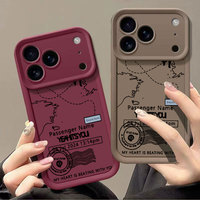 Coque arrière de téléphone portable motif carte d'avion pour iPhone 17 Pro Max 16 15 14 13 12 11 X XS XR 8 7 Plus