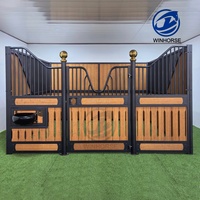 Système de box pour chevaux préfabriquées, durable, en métal galvanisé et bambou, abri portable pour chevaux pour usage agricole