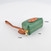 Pochette à fermeture éclair en cuir véritable, mignon, porte-monnaie de cochon, portefeuille, pochette à monnaie, Mini taille avec finement cousu pour les filles