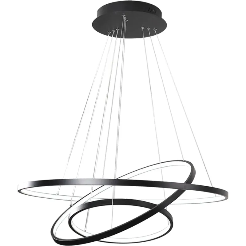 Aluminum acrylic home vintage lighting indoor modern bedroom living room led circle pendant light 3 ring led chandelier
