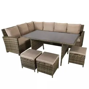 Prezzo all'ingrosso Rattan classico mobili da esterno in Rattan mobili da giardino vimini divano Set divano da giardino ad angolo divano Set