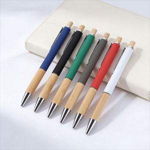 Bamboo Multicolor Metal Ballpoint <b>Pen</b> with logo Business Signature Metal <b>Pen</b> Black Custom <b>Pen</b> Suitable for Corporate Event Gifts - Product Image 2