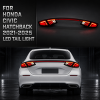 Assembly Sequential Dynamic Turn Signal Startup for Honda 11th Gen Civic Hatchback Smoke Red Full LED Tail Light