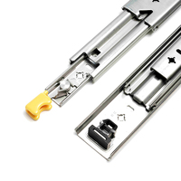 Correderas para Cajones de Acero Inoxidable 304 de 53 mm, Longitud Personalizada, 100 kg, Rodamientos de Bolas de Alta Resistencia con Bloqueo, Herrajes para Muebles OEM