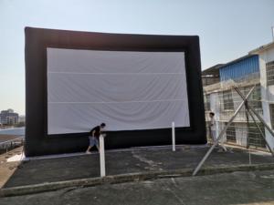 Pantalla de proyección trasera inflable, proyector de TV, Teatro inflable para exteriores, cine comercial, pantalla de película hinchable negra grande - Product Image 4