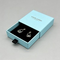 Boîte de rangement de bijoux de luxe personnalisée avec logo, vente en gros, pour boucles d'oreilles, bracelets, colliers, bagues, en carton avec tiroir coulissant et encre de soja