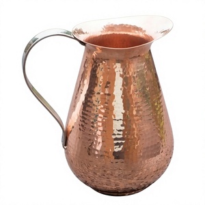 Classic Hammered Copper Water Pitcher 1.7L Eco-Friendly Handmade Durable Metal Jug for Drinks Wedding Party Serving - Product Image 4
