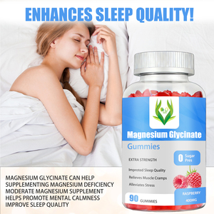 Gomitas de Glicinato de Magnesio de Marca Privada OEM, Sin Azúcar, Extra Fuertes, para Dormir Mejor, Relajación Muscular, Calma Mental, Sabor Frambuesa - Product Image 6