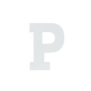 Lettera P in legno bianca da 12 pollici per decorazione da parete e casa - Product Image 2