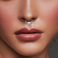 G23 ASTM 36  Anting Hidung Septum Model Bull Head  Cincin Septum  Anting Tragus Segmen Berengsel  Perhiasan Tubuh
